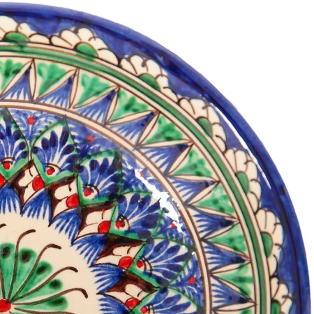The plate of the Rishtan ceramics "Patterns", blue, deep, 20 cm-3