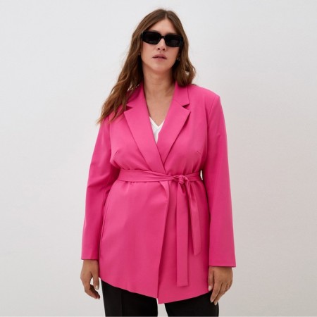 Women's jacket with a Mist Plus-Size belt, r.56, pink