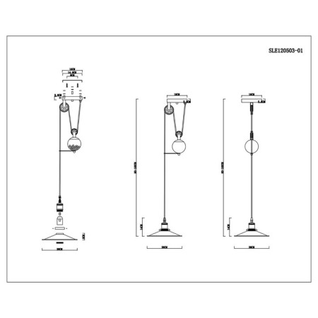 Suspension EVOLUCE. Sle120503-01. ESPERAZZA. 1x60 W, E27, 30x30x50 cm, black color-9
