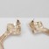 Earrings hanging "Odyssey" weaving, color gold