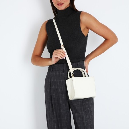 Bag Female Tout with zipper, milk color-6