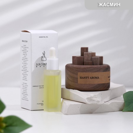 Set of wooden diffuser "Hantt Aroma", jasmine, with 10 ml essential oil, in a box