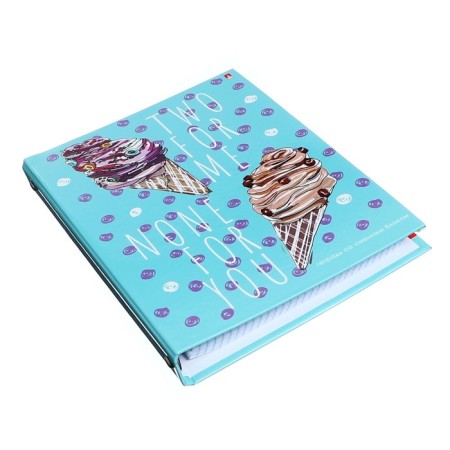 Notebook on rings, 160 sheets in the cell "ice cream", solid cover, glossy lamination, shift block 60 g/m2-1