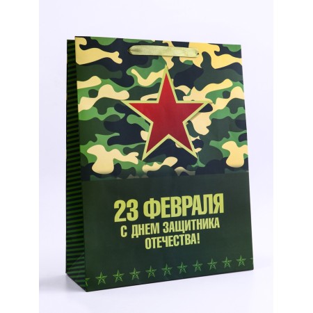 Gift vertical package “Happy Defender of the Fatherland Day! ", L 31 × 40 × 12 cm-1