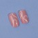 Lines patch nails, 24 pcs, with adhesive plates, soft square shape, pale pink color