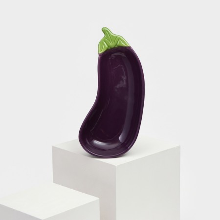 Ceramic eggplant plate, deep, purple, 25.5 cm, 1 variety, Iran