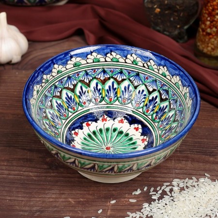 Rishtan ceramics "flowers" 15 cm, small, blue-1