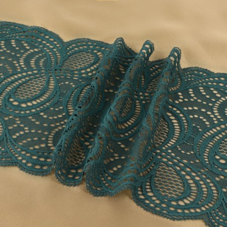 Lace elastic fabric, 180 mm × 2.7 ± 0.5 m, emerald color-2