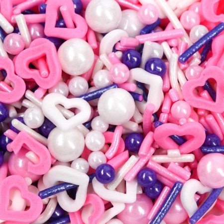 Sprinking confectionery Figure Easter: “Hearts”: Pink, White, Violet, 25 g.-2