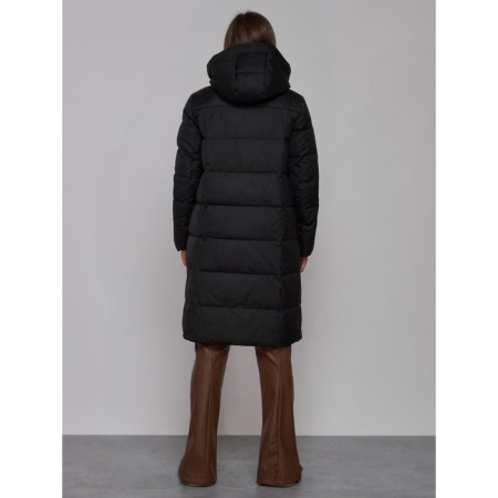 Coat insulated winter female, size 44, black color-3