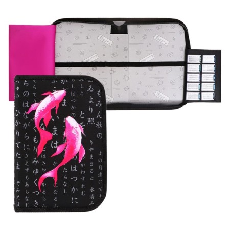 Penal 1 section 140 x 210 x 40 mm, folding pocket and cosmetic bag, fabric, calligrata topontent "fish"