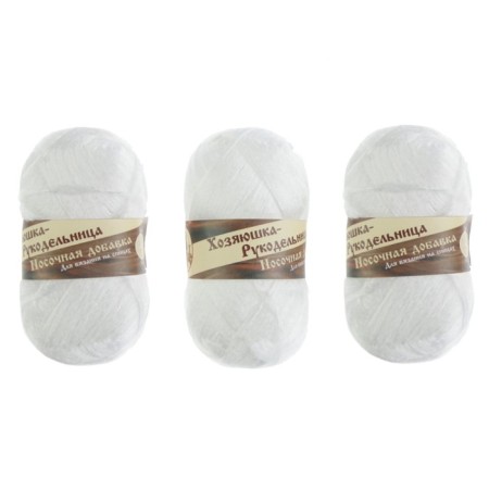 Yarn "Nosomic supplement" 100% polypropylene 200m/50g set 3pcs (snow -white)-1
