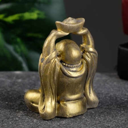 Figure "Hothee with Assigning" aged gold, 7x5x4cm-2