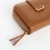 Women's wallet on the button, brown color