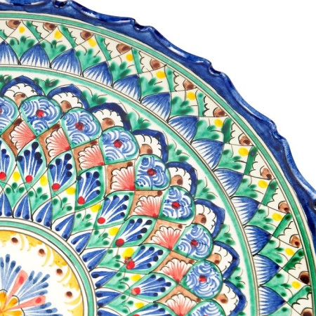 Largan Rishtan ceramics "Patterns", 42 cm, blue, corrugated-5