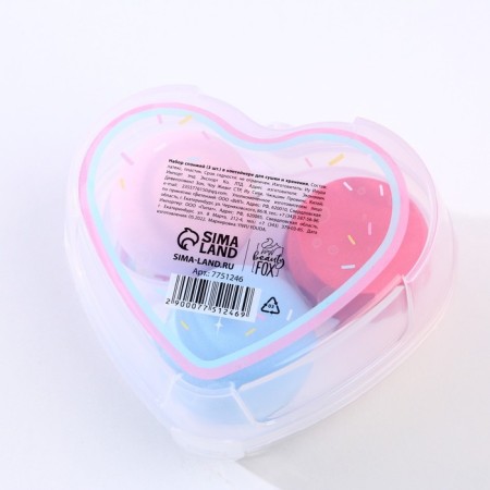 A set of sponges for makeup in the Lovely SET, 3 pieces container-9