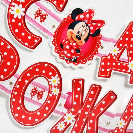 Garland on the eyelets "Happy Birthday!", Length 205 cm, Minnie Mouse-3