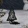 Climb "Christmas tree with stars" metal for one candle, 6.6x10x13 cm, black