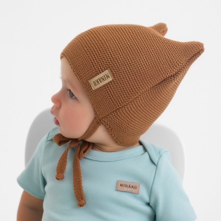 Children's hat minku rr 35-40, brown color-2