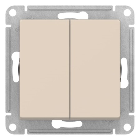 Switch Se Atlasdesign, 10 a, 2 keys, IP20, hidden, beige, Atn000251