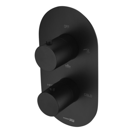 Shower mixer Wasserkraft Elbe 7444 Thermo, two -welfare, without a watering can, thermostat, black