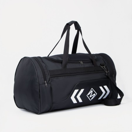 Sports bag, lightning department, 3 outer pockets, long belt, black color