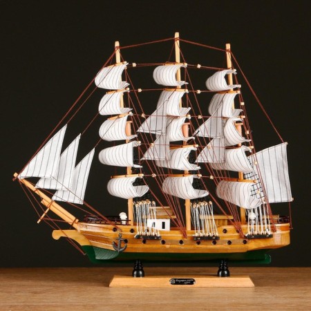 Souvenir medium “Vicksen” ship, side of light wood, sail mix, 42x49x10 cm-7