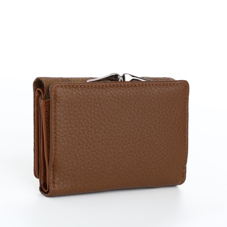 Women's wallet on magnets, brown color-1