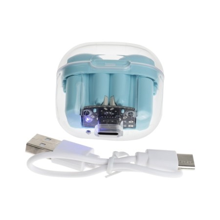 Wireless headphones Pro13, TWS, inserts, BT 5.0, 30/180 mAh, transparent, blue-7