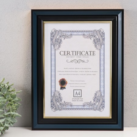 Photo frame Plastic format A4 "Norway" blue, black stroke 36.6x28 cm