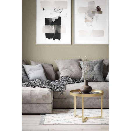 Tramal table "Tyler", 555 × 555 × 450 mm, the color of sugar noir / gold