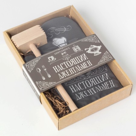 Gentlemen kitchen set, mittens-output 20x28cm, wooden hammer-5