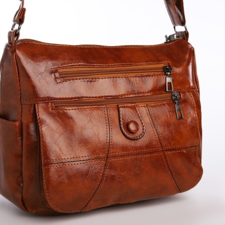 Women's bag on one shoulder, on lightning, brown color-4