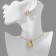 Set 2 objects: earrings, pendant "drop", color gold, 40 cm