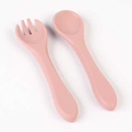 Baby plate on a suction cup and cutting devices M&B, dusty rose, shade mix-10