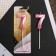 Candle for the cake, the number "7", pink.