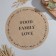 Ethel napkin "Food.family.love" d38, jute