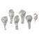 Set of candle in cake + 5 balls, number 9, silver