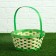 Wicker basket, bamboo, 21x21x10/24 cm, green