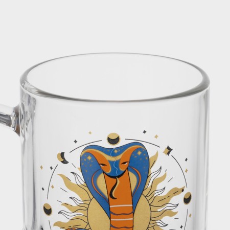 New Year's glass tea mug "Mystical snakes", 320 ml, mix-4
