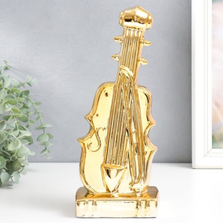 Souvenir Ceramics "Violin with a bow" gold 30x12x9 cm