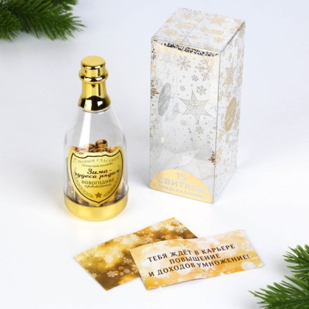 New Year's wishes in the bottle "Winter is the time of miracles", 15 scrolls-1