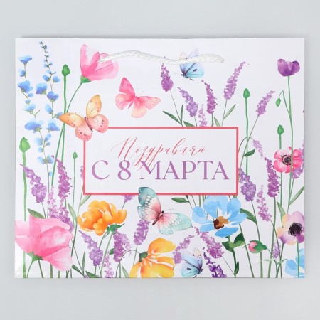 Gift Package Laminated, packaging, “Congratulations on March 8”, ML 25 x 21 x 8 cm-3