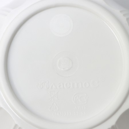 Pot for flowers with a chrysanthemum pallet, 0.6 l, d = 11 cm, h = 9.5 cm, white color-2