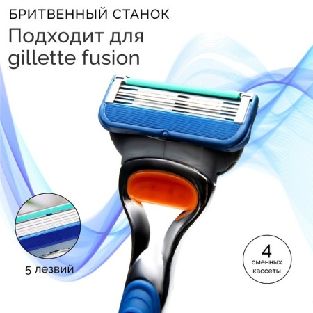 The machine is a razor and 4 interchangeable cassettes, suitable for Gillette Fusion-1