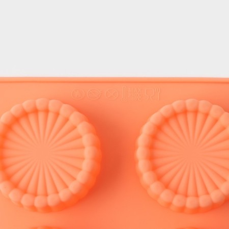 Baking uniform “Conddy”, silicone, 29 × 17 × 2.1 cm, 8 cells (D = 6 cm), Orange color-5