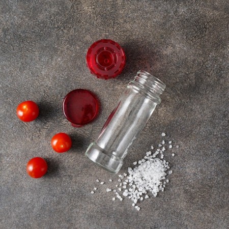 Mill for spices, plastic mechanism, 115 ml (45-80 gr), red color-5