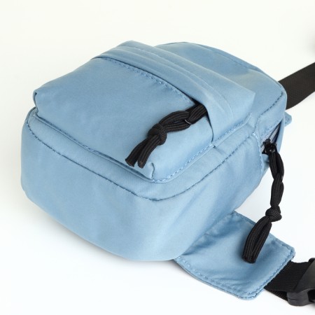 Women's sling bag from textiles, blue color-3