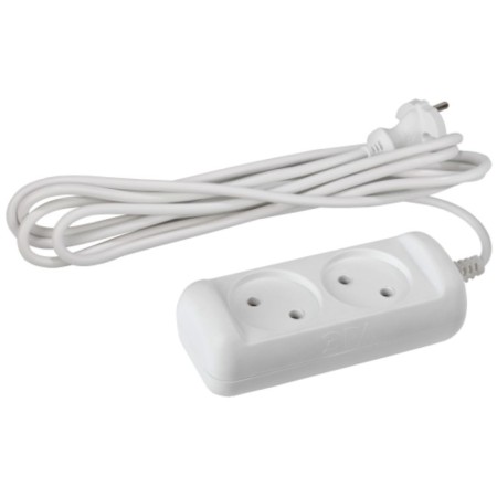 Extension cord electric era U-2-5M-2X1 without grounding 2 outlet 5 m, PVS 2x1mm2 10a 10a