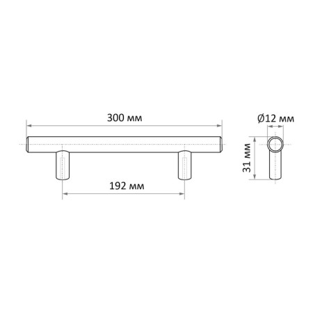 Cappio Frida-stainless handle, stainless steel, d = 12 mm, m/o 192 mm, white color, 4 pcs.-7